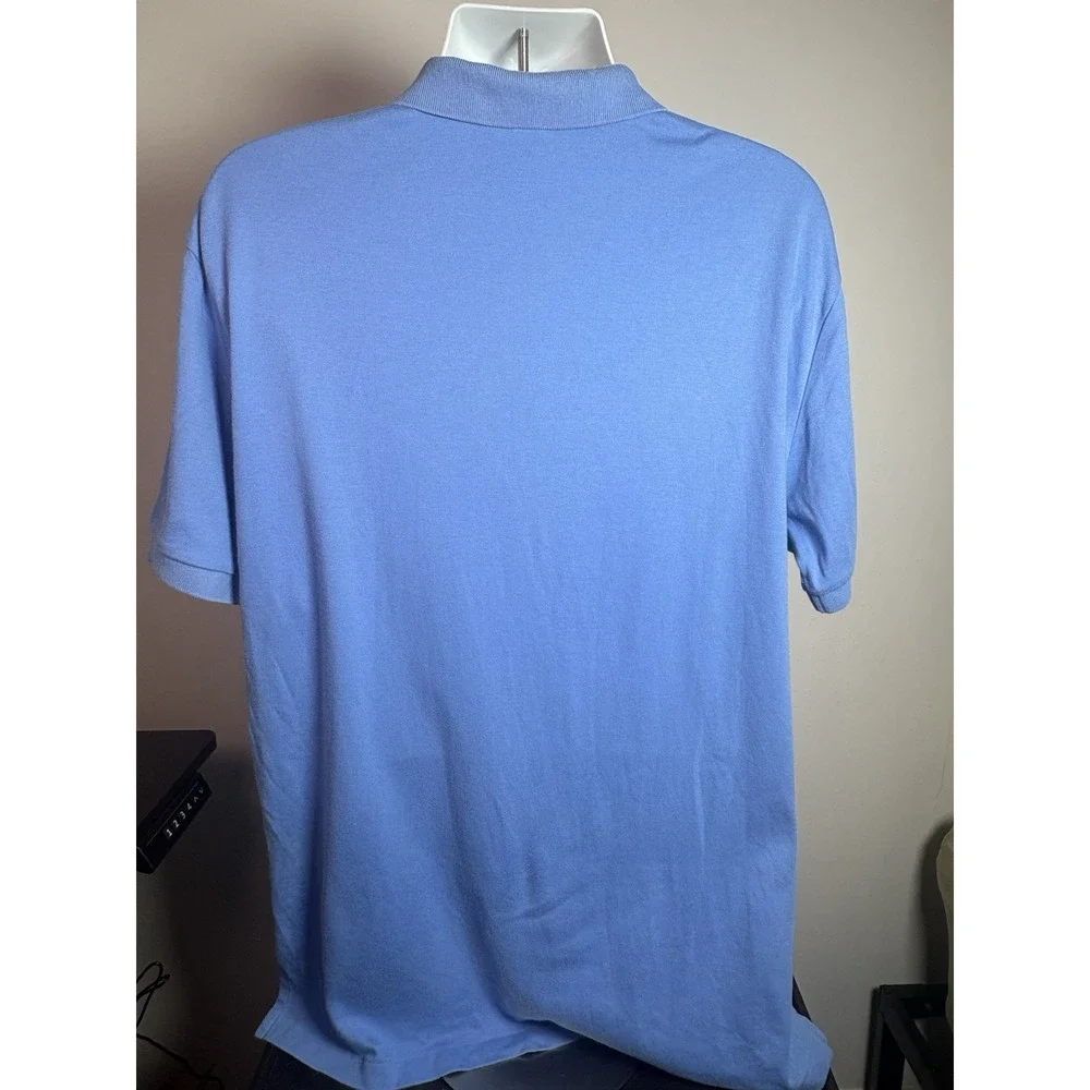 Polo Ralph Lauren Polo Shirt Men's XL Light Blue Short Sleeve Orange Pony
